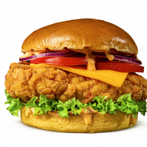 Chicken Fillet Burger/ Reg Chips / Can of Drink